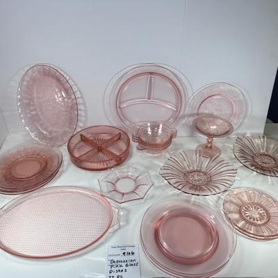 22 pieces of Pink 1932 glass