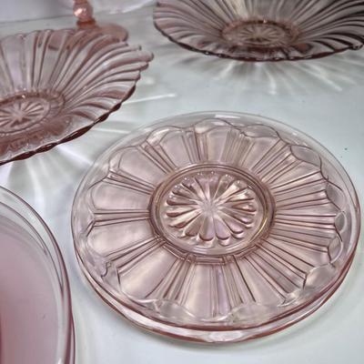 22 pieces of Pink 1932 glass