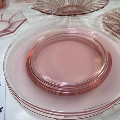 22 pieces of Pink 1932 glass