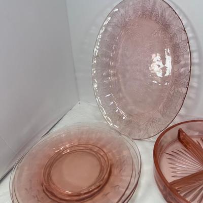 22 pieces of Pink 1932 glass
