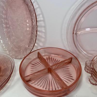 22 pieces of Pink 1932 glass