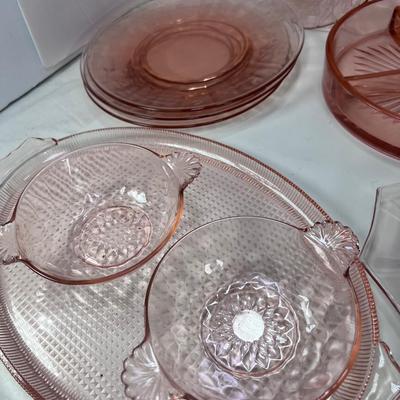 22 pieces of Pink 1932 glass