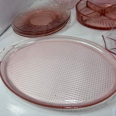 22 pieces of Pink 1932 glass