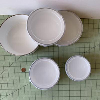 Floral Metal Mixing Bowls