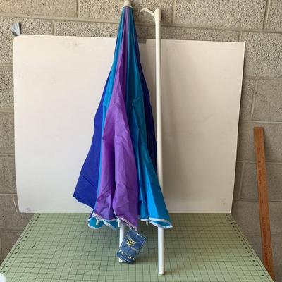 Purple & Blue 6 ft Beach Umbrella