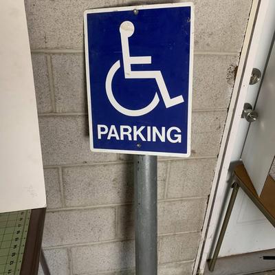 Handicap Parking Sign on Post