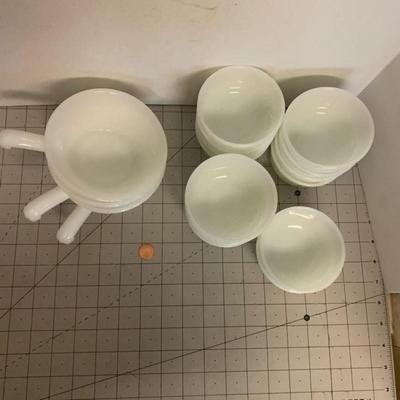 Milk Glass Ice Cream Glass Bowls