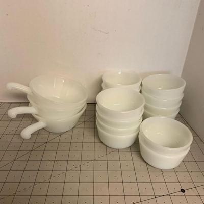Milk Glass Ice Cream Glass Bowls