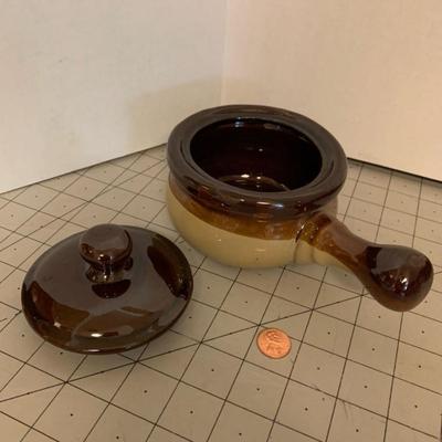 Crock Bowls with Lids & Serving Bowl