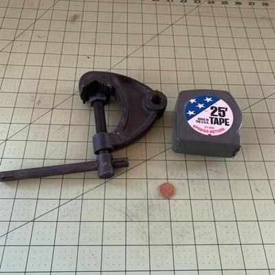 Clamp and Tape Measure