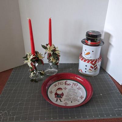 Christmas Candle Sticks and Tins