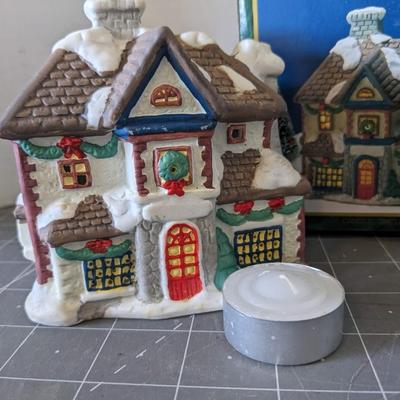 Porcelain House Candle Holders