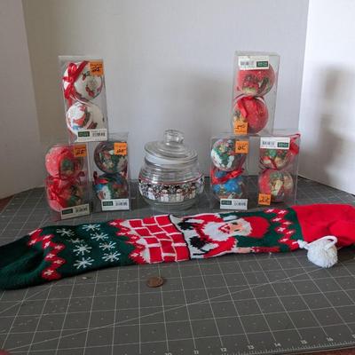 Santa Stocking and Ornament Bundle