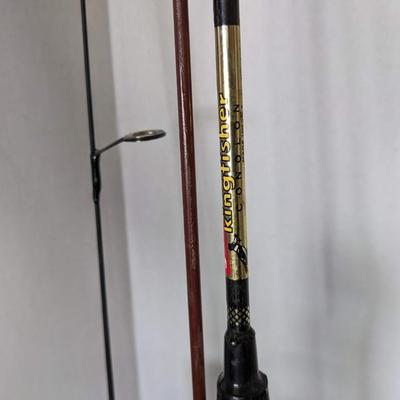 Pool Cue Rack, BB Gun, and Fishing Rod Bundle