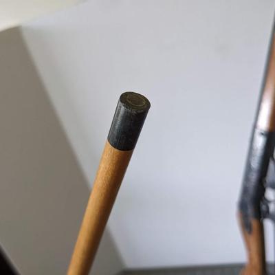 Pool Cue Rack, BB Gun, and Fishing Rod Bundle