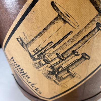 Large English Reproduction Cylindrical Thread Bobbin Box