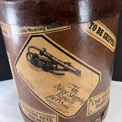 Large English Reproduction Cylindrical Thread Bobbin Box