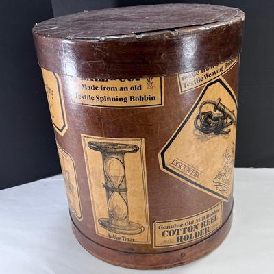 Large English Reproduction Cylindrical Thread Bobbin Box