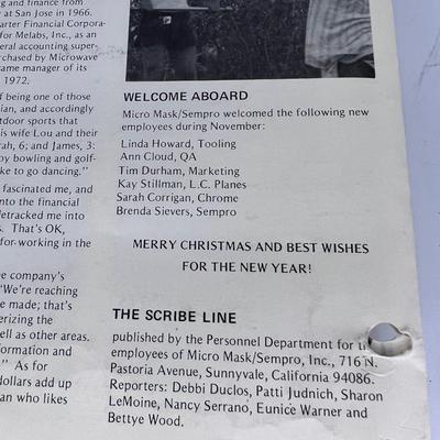 Micro Mask "The Scribe Line " Newsletter 1974-1978