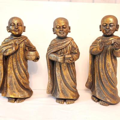 Lot #1 Group of3 Buddhist Monks - Decor Set