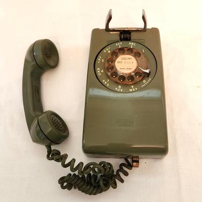 Lot #3  Vintage Wall Telephone - Avocado Green 1970s