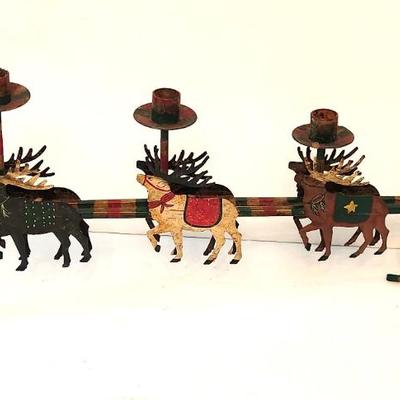 Lot #8  Contemporary Folk Art Style Christmas Mantle Piece