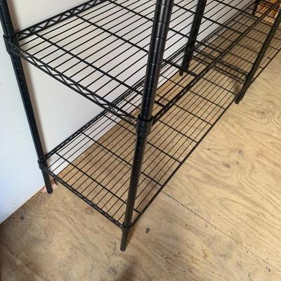 Two RealSpace Black Wire Shelving Units (S-HS)