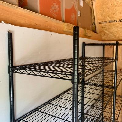 Two RealSpace Black Wire Shelving Units (S-HS)