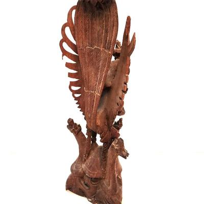 Lot #22 Balinese Wood Carving of Lord Vishnu Riding a Garuda Bird