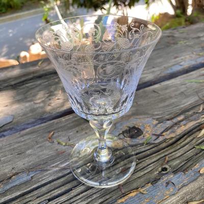 Baccarat Etched Parme Water Goblet Set of 12