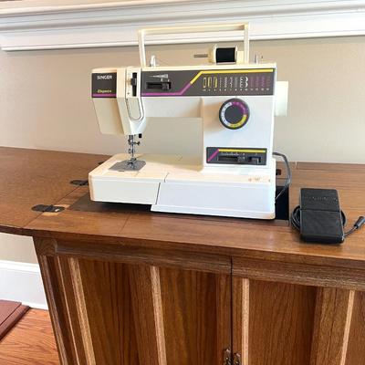 Solid Wood Sewing Cabinet With Singer 9430 Sewing Machine *Read Details*
