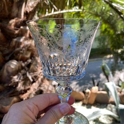 Baccarat Etched Parme Port Wine Glasses Set of 12