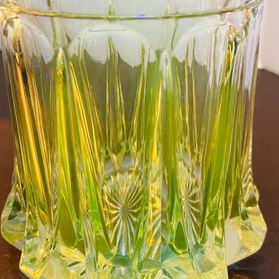 Uranium glass tobacco jar
