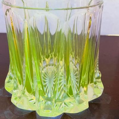 Uranium glass tobacco jar