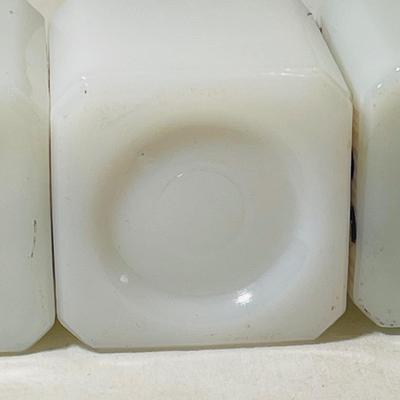 Vintage milk glass spice shakers