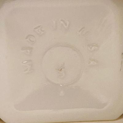Vintage milk glass spice shakers