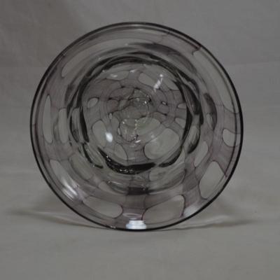 Clear & Lavender Lattice Pattern Vase  10x7.5