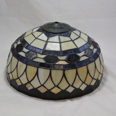 Cream & Blue Tiffany Style Lamp Shade 8x15