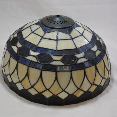 Cream & Blue Tiffany Style Lamp Shade 8x15