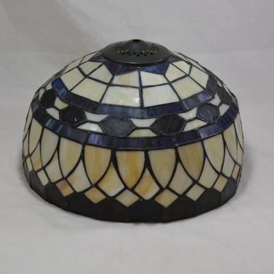 Cream & Blue Tiffany Style Lamp Shade 8x15