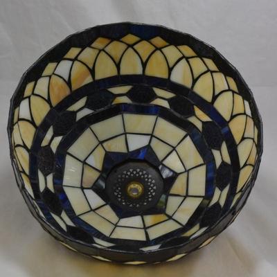Cream & Blue Tiffany Style Lamp Shade 8x15