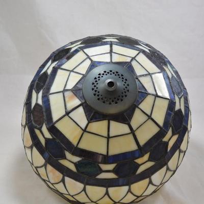 Cream & Blue Tiffany Style Lamp Shade 8x15