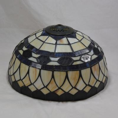 Cream & Blue Tiffany Style Lamp Shade 8x15