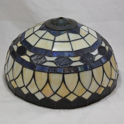 Cream & Blue Tiffany Style Lamp Shade 8x15