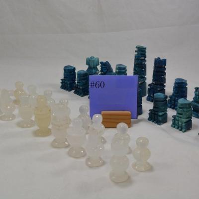 Quartz & Agate Chess Pieces and Board