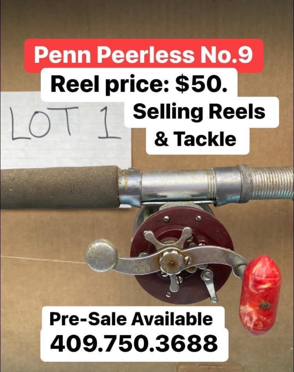 Penn Peerless No. 9 Reel Lot #1 used Fishing Gear - Liquidating Collection  of Texas Sportsman - Pre Sale Available 409.750.3688 Roland Dressler