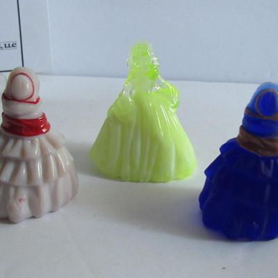 Lot 304:  Lot of 3 Older Boyd Glass Dolls, 2 Hand Painted