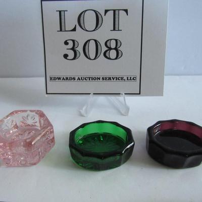 Lot 308:  3 Older Glass Open Salt Dips