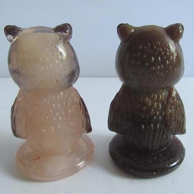 Lot 310:  2 Older Hand Painted Boyd Glass Owls