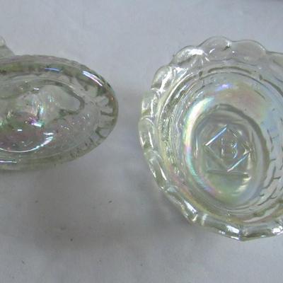 Lot 316:  Clear Carnival Glass Boyd Scotty Dog Covered Salt